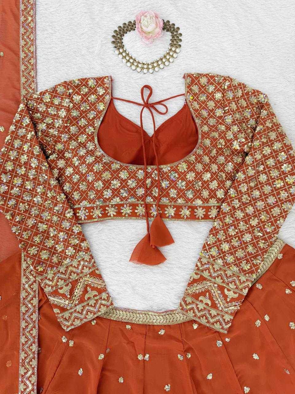 Faux Georgette Embroidered Lehenga Navratri Chaniya Choli - MYLUXURY LANE ENTERPRISE